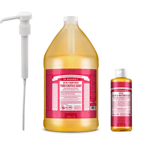 Nachfüllset 18-in-1 Naturseife Rose + Pumpe