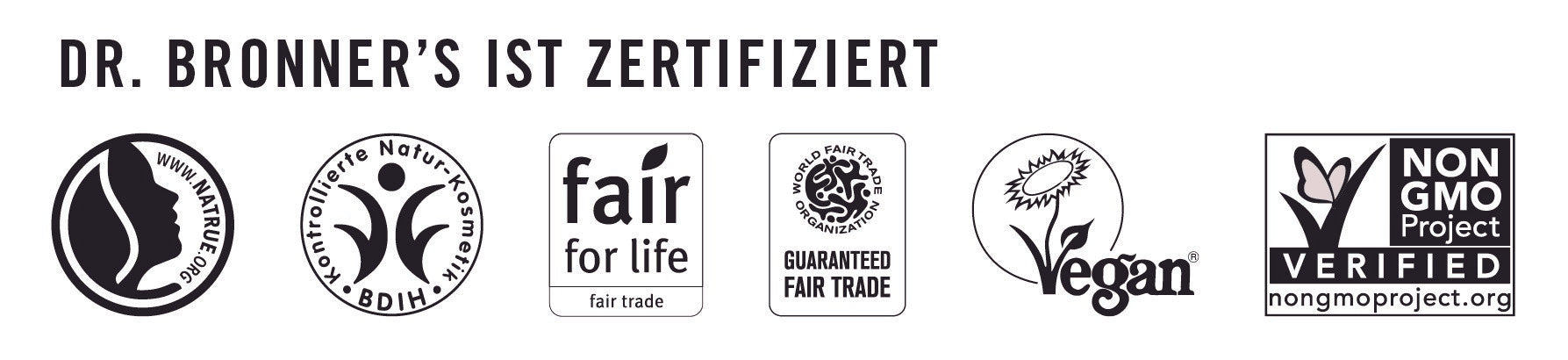 Dr Bronner's Certification Logos