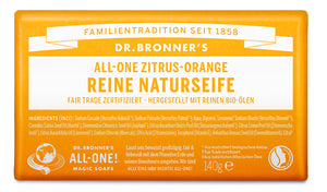 Zitrus-Orange - Reine NATURSEIFE (Stück) - Dr. Bronner's Deutschland