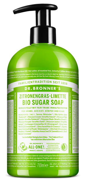 Zitronengras-Limette - BIO SUGAR SOAP - Dr. Bronner's Deutschland