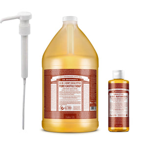 Nachfüllset 18-in-1 Naturseife Eukalyptus + Pumpe