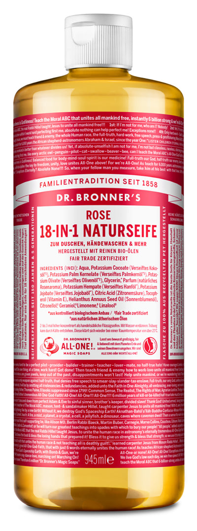 Rose - 18-in-1 NATURSEIFE - 18-in-1-bio-naturseife-rose-dr-bronners